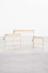 BEIS 'The Mesh Pouch Trio in Beige