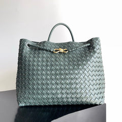 Bottega Veneta Large Andiamo Women's Woven Solid Color Magnetic Clasp Closure Sheepskin Tote Bag Bags #76912
