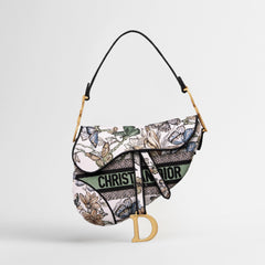 Dior Women's Saddle Bag Stirrup And D-ring Charm Multi-coloured Embroidered Butterfly Design Flap Saddle Bag Handbag And Shoulder Bags M0446CESE-M918 #197332
