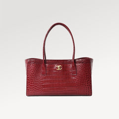 Chanel Women's New 26S Cerf Classic Commuter Tote In Burgundy Available In Two Sizes Bag Lady Bags #197228