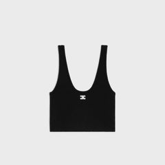 Celine Triomphe Women's Knit Tank Top Classic Black And White Spring/summer Fashion Tank Top Lady Vest #196636