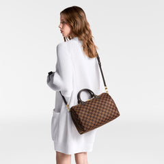 Louis Vuitton SPEEDY BANDOULIÈRE 30 Men's Women's Vintage Handbag Damier Ebene Canvas Checkerboard Fashion Luxury Bag Bags N40590 #81157