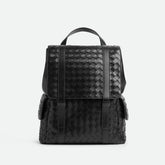 Bottega Veneta Back To School Men's Solid Color Flap Closure Woven Cowhide Leather Shoulder Bag Backpack Rucksack Bags #195225