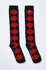 knee length socks - navy argyle