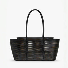 Alaia Mina Cutout Shoulder Bag Design Fashionable Women's Retro Solid Color Casual Temperament Vienne Cutout Carved Pattern Bag Bags #81633