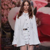 Chanel Women's Spring And Autumn White Sequin Lapel Single Breasted Coarse Tweed Waist Jacket Dress Ngvp #8526
