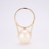 Chanel Women's Fashion Solid Color Pearl Spherical Handbag Metal Circle Handle Evening Bag Bags Ngvp #1538