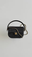 Chanel 26A Handle Clutch Bag Dark Gray Crocodile-embossed Stylish And Versatile Bag Bags #197507