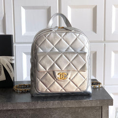 Chanel Women's Fashion Classic Solid Color Double Zip Leather Logo Backpack With Chain Straps Bag Bags AS5793-B22082-94305 #79454