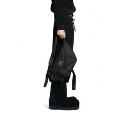 Balenciaga Men's And Women's Solid Color Adjustable Simple Flap Buckle Closure Nylon Shoulder Bag Waist Bags #75675
