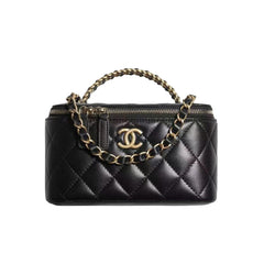 Chanel Women's Solid Color Chain Shoulder Grain Embossed Calfskin Box Bag Tote Shoulder Bags #75595