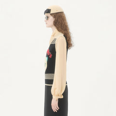 Valentino LE CHAT DE LA MAISON Women's Spring/Autumn Fashion Casual V-neck Knitted Letter Pattern Embroidered Sleeveless Vest #78441