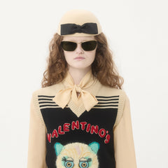 Valentino LE CHAT DE LA MAISON Women's Spring/Autumn Fashion Casual V-neck Knitted Letter Pattern Embroidered Sleeveless Vest #78441