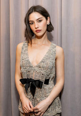 Chanel Women's Spring Summer Wispy Crochet Vest Knitted Top V-neck Sleeveless Vest T-shirt Ngvp #1597