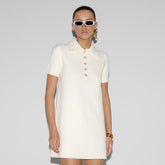 Gucci Women's Spring and Autumn Solid Color Wool Polo Neck Short Sleeve Neck Dresses Ngvp #9194