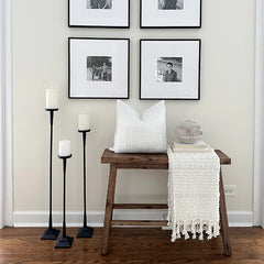 Extra Tall Cast Iron Candle Holders, Set of 3