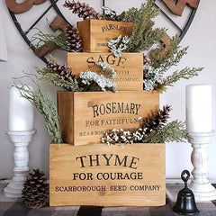 Wall Planters Indoor | Wooden Herb Buckets