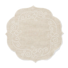 French Perle Linen Round Placemat