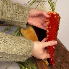 Large Velvet Carrots, Set of 3