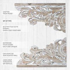 2 Piece Distressed Scroll Wall Decor
