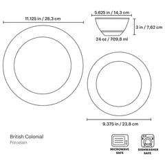 British Colonial Tradewind 12-Piece Dinnerware Set