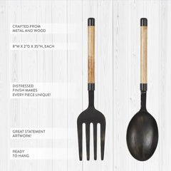 Oversized Fork and Spoon Wall Decor