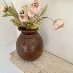 Found Wooden Oil Pot from India