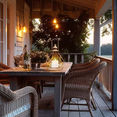 Distressed Finish Steeple Candle Lantern