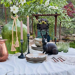 Bronze Bunny Decor with Bowl | Brilliant Centerpiece Collection