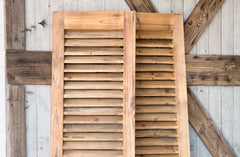 Reclaimed Wood Shutters Decor Set Of 2