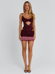 Vayla Mini Dress Deep Red