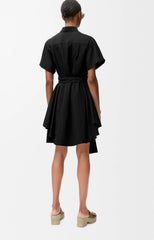 Loewe Women's Summer Solid Colour Printed Embroidery Button Shirt Style Short Sleeve Dresses #76729