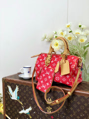 Louis Vuitton Women's Fashion Classic Red Logo Zipper Closure Leather Shoulder Bag Handbags In Small Medium And Large Sizes Crossbody Bag Bags #78658