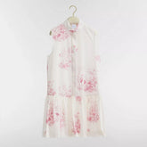 Dior 2026 Women's New Dioriviera Short Flared Dress White With Pink Floral Print French Country Style Lightweight Fabric Breathable And Comfortable Dress Lady #197166