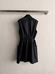 Prada Women's 2026 Early Spring Collection Black Sleeveless Nylon Dress #193683