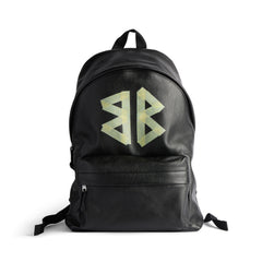 Balenciaga Explorer Men's Letter Print Black Grained Cowhide Leather Backpack Bag Bags #77713