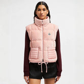 Moncler Women's Spring and Autumn Pink Logo Zipper Drawstring Down Sleeveless Vest Jacket #72875