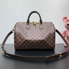 Louis Vuitton SPEEDY BANDOULIÈRE 30 Men's Women's Vintage Handbag Damier Ebene Canvas Checkerboard Fashion Luxury Bag Bags N40590 #81157
