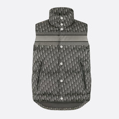 Dior Dioralps Women's Fall/winter Coat Oblique Print Stand Collar Single-breasted Vest Jacket #81918A