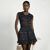 Alaia Women's Spring And Summer Sequin Dress Round Neck Sleeveless Slim Knee-length Dress Fashion Party Dresses Ngvp #9133