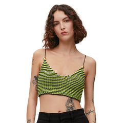Loewe Women's Summer Spice Girl Style Neckless Camisole Blend Cotton Strappy Sleeveless Short Top Vest #71624