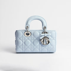 Dior Lady D-joy Mini Women's Ice Blue 2026 New Fashionable Princess Diana-style Shoulder Bag Stylish Crossbody Chain Clutch Bags #82995A