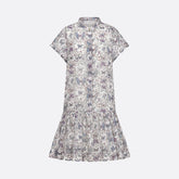 Dior Women's Summer Butterfly Floral Print Single Breasted Button Down Shirt Dress Dresses #76996