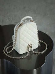 Chanel Women's Solid Color Chain Shoulder Strap Grained Cowhide Mini Backpack Bag Bags #77138