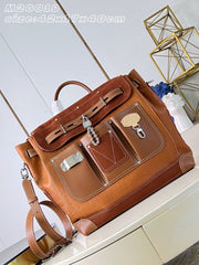 Louis Vuitton Steamer 40 Workwear Handbags Ostrich Skin Pharrell Williams Men's Stylish Brown Shoulder Bag Bags #84298A