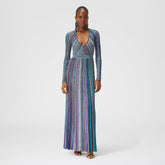 Missoni Women's Spring & Autumn Colorblocking V-Neck Knit Pullover Long Sleeve Dress Ngvp #1849