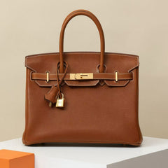 Hermes Birkin 30 Gold Buckle Solid Color Handbag Temperament Bags Metal Buckle Kelly Bag Accessories H027633CC37 #81134