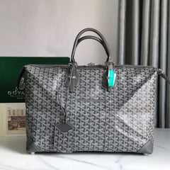 GOYARD Men's And Women's Old Flower Full Print Canvas Collocation Cowhide Shoulder Cross Handbag Travel Bag Bags #75471