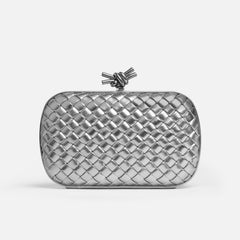 Bottega Veneta Knot Women's Solid Colour Metallic-Feel Bow-Knot Lock Clasp Lambskin Evening Bag Clutch Bags #77719