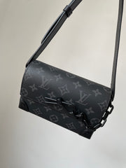 Louis Vuitton Lv Mini Box Bag Steamer Mini Handbag. Monogram Eclipse Canvas Chain Shoulder Bag Fashionable Casual Men's Crossbody Male Bag M81783 #195921